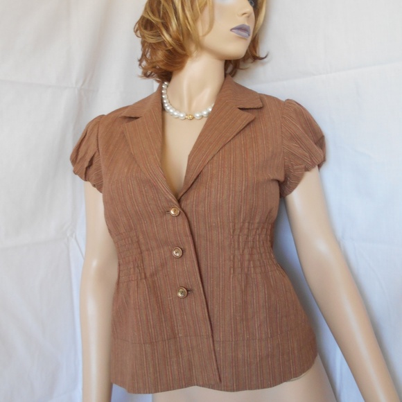 Nwt $118 GRACE DANE LEWIS Brown Jacket Blazer 6P - Picture 1 of 4